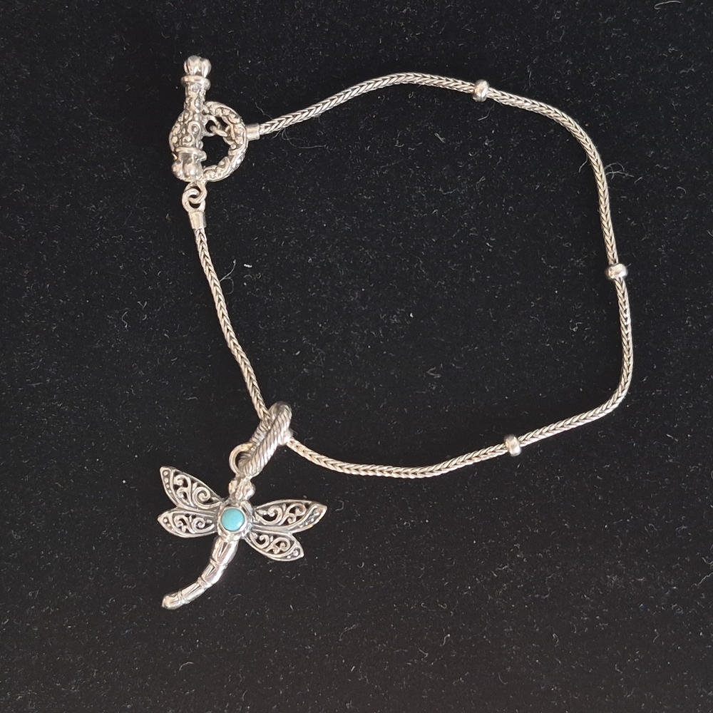 .925 Sterling Silver Dragonfly Bracelet